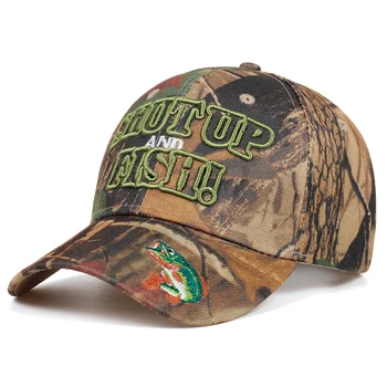 Kõrge kvaliteediga SHUTUP KALA! Tikitud baseball cap uus mood väljas sõjalise müts metsik džungel võidelda mütsid sport mütsid