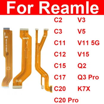 Emaplaadi Flex Kaabel Oppo Realme C2 C3 kuni C11 C12 C15 C17 C20 kuni C35 Q3 Pro V3 V5 Q2 K7X V11 V15 LCD Emaplaadi Ühendamiseks Lint