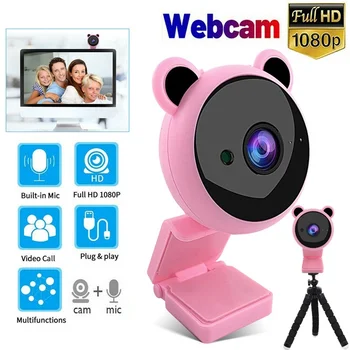 Tongadytech Panda Veebikaamera Full HD 1080P Mini Web-Kaamera, Mikrofon, USB Web Cam Statiivid PC Arvuti, Mac-Sülearvuti ja Lauaarvutite