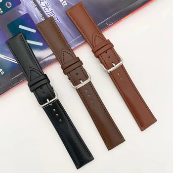 1TK Unisex Watchband Nahast Randmepaela Hõbeda Värvi, Roostevabast Terasest Lukk Mood Pehme Materjal Watch Band 12-26mm