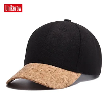 Brändi UNIKEVOW Kõrge kvaliteediga Vill Baseball Cap Talvel tahke Mütsid Hip-Hop mütsid meestele Unisex Väljas Snapback Müts Soe kork