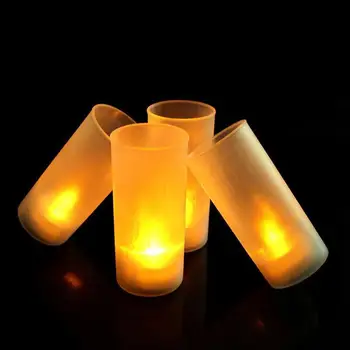 10TK Laetav Led Küünal Flameless Tee Valguse Elektrilised Lamp Waxless Valentine Kodu Pulmad Kirikus Tabel DIY Decor